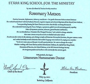 Rosemary's Honary Doctorate-001